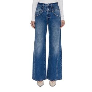 Pistola Women's Blue Wide-Leg Caleb Jeans